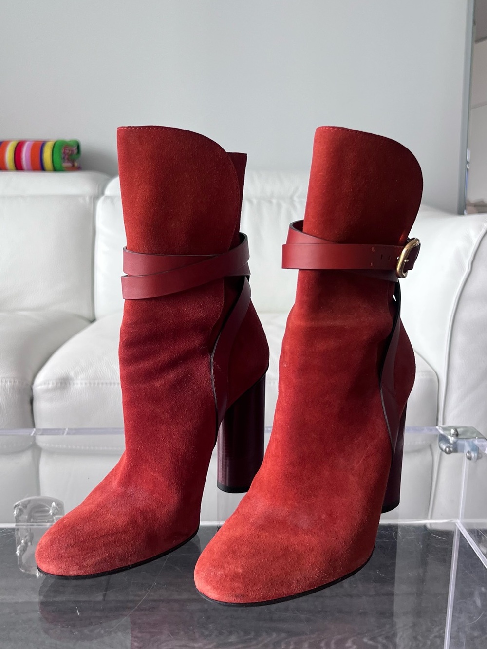 GUCCI Abigail Suede High-Heel Ankle Boots